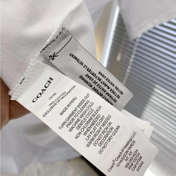 NWT COACH  Women’s Embroidered  Rainbow SignatureT Shirt Organic Cotton White L - Picture 4 of 4